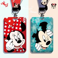 hot！【DT】☇✣ஐ  Anime Card Holder Minnie Cartoons Hanging Neck Lanyard ID Anti-lost Cover