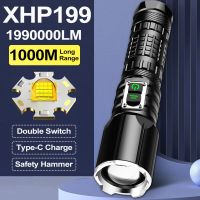 Super Bright ไฟฉาย XHP199พลังงานสูงไฟฉาย LED USB ชาร์จที่มีประสิทธิภาพมากที่สุดไฟฉาย LED 18650 5โหมดซูมไฟฉายโคมไฟ