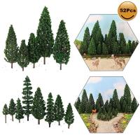 52pcs Model Pine Trees Green Pines Plastic For Forest O HO TT N Scale Model Railway Layout Miniature Scenery S0901