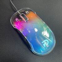 เมาส์สำนักงานเล่นเกมแบบเงียบแบบสายโปร่งใสไล่ระดับสีแบบ Usb พร้อมไฟสัญญาณ Rgb สำหรับเล่นเกมในพีซีแล็ปท็อปโน๊ตบุค