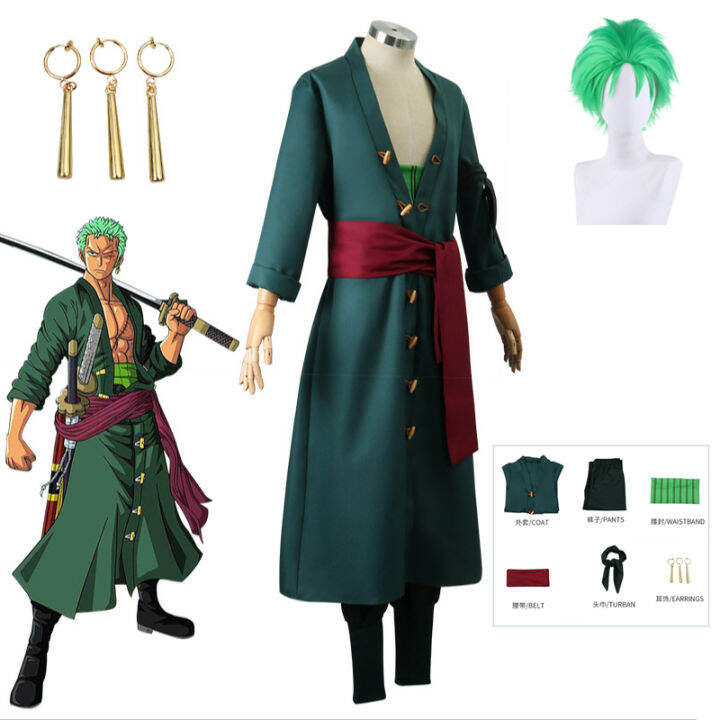 Anime Roronoa Zoro Cosplay Costume Full Set with Girdle Belt ...