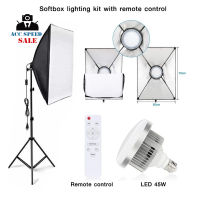 ชุดไฟสตูดิโอ STUDIO 45 WATT WITH SOFTBOX 50X70 SET กำลังไฟ led 45w มาพร้อมรีโมท ปรับโทนแสงของไฟได้ ประกัน 7 วัน