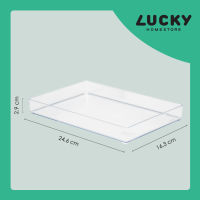 Clear Plastic Desktop Tray TLV-603 Clear/ UT-013 White Tray Dimension (Width x Length x Height):16.3 x 24.6 x 2.9 cm