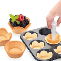 Pastry Dough Tamper Kit Kitchen Flower Round Cookie Cutter Set Cupcake Muffin Tart Shells Mold Round/Phyllo Tartlet Shell Maker Bread Cake  Cookie Acc