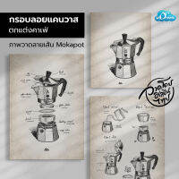 mokapot โมก้าพอท ภาพพิมพ์แคนวาสพร้อมกรอบลอยหนา4.5ซม. ขนาด 50x70 40x50 30x40 ซม