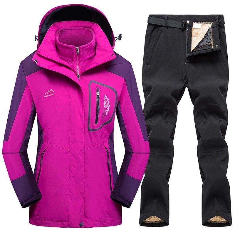 Ski Suit for Women Waterproof Fleece Ski Jacket Pants Female Snow Snowboard Suits Women's Winter