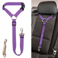 Solid Two-in-one Pet Car Seat Belt Lead Leash BackSeat Safety Belt Adjustable Harness for Kitten Dogs Collar Pet Accessories Leashes