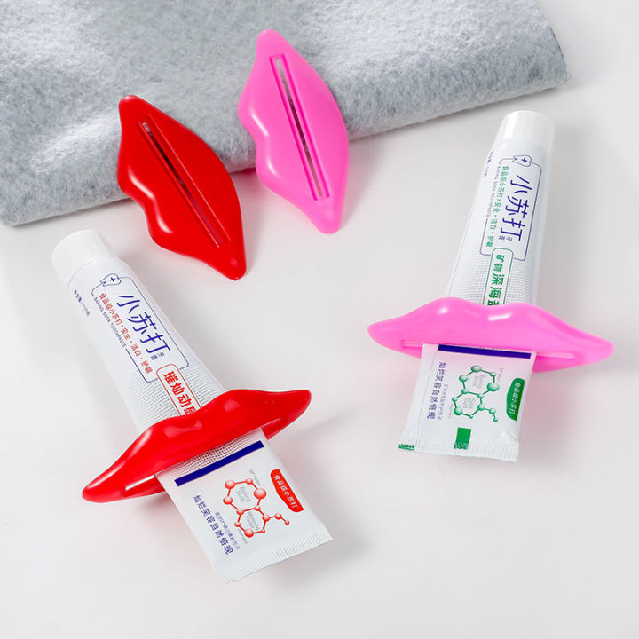 toothpaste-squeezer-with-lip-design-cute-bathroom-accessories-lip-shaped-toothpaste-accessory-cute-toothpaste-tube-squeezer-easy-toothpaste-dispenser
