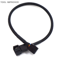 TOOL IMPROVER LEIทองแดง4Pin 3Pinขั้วต่อPWMพัดลมเคสคอมพิวเตอร์Extensionสายไฟ