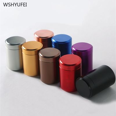 Portable Aluminum Alloy Tea Caddy Tieguanyin Sealed Storage Tank Travel Tea Boxes Tea Tin Containers Coffee Canister Spice Jar
