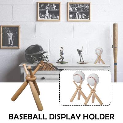 Mini Baseball Bat Bracket Baseball Holder Baseball Golf Tennis Ball Display Stand Souvenir Ball Wood Support Holder Ball Display
