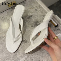 Eilyken 2022 Women Slipper Summer Outdoor Sandal Slip On Flip Flop Ladies Thin High Heels Slides Elegant Women Shoes