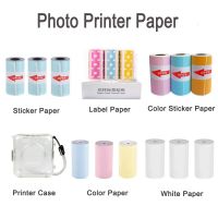 6 Rolls White Thermal Paper Color Label Paper Transparent Sticker Paper For PeriPage PAPERANG Phomemo Photo Printer Fax Paper Rolls