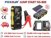 Foxsur จั๊มสตาร์ท Jump Start 12V 600/1200A 39800mAh สำหรับ รถยนต์ รถมอเตอร์ไซด์ รถดีเซล รถเก๋ง รถปิคอัพ รถตู้ พร้อม Power Bank 2 USBs ไฟ LED และ Wireless Charge รุ่น FJS-800