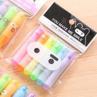 【cw】 6PCS/Set Fluorescent Highlighter Kawaii Chalk Pens  Stationery Material Escolar Papelaria School Supplie