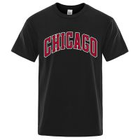 American City Chicago Mens T-Shirts Loose Breathable Tops Creativity High Quality Hip Hop Tshirts Cotton Short Sleeve Clothing