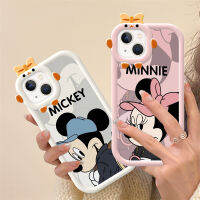 เคสคู่การ์ตูนน่ารักสำหรับ IPhone 14 13 12 11 Pro Max X XS XSmax 7 8 6 + Plus SE 2022 3D โบว์ผูกเงื่อนมอนสเตอร์ตัวน้อย DCG