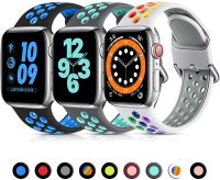 Two-tone silicone strap for Apple watch Ultra 49mm 8 7 41mm 45mm breathable bracelet strap for iWatch 6 5 4 3 SE 44mm 42mm 40mm