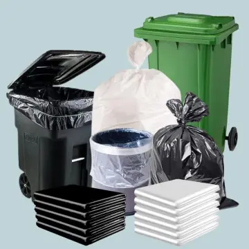 50pcs Trash Bags Large Capacity Trash Bag Disposable Thickened Storage Bags  Clear Recycling Bin Liners Bags