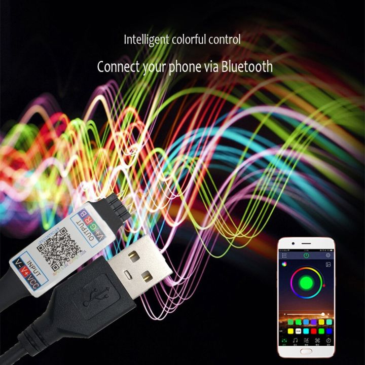 yingke-5v-usb-led-rgb-คอนโทรลเลอร์บลูทูธสำหรับไฟด้านหลังทีวีควบคุมไฟ-led-strib-rgb-ระยะไกลแสงมายากลบ้าน