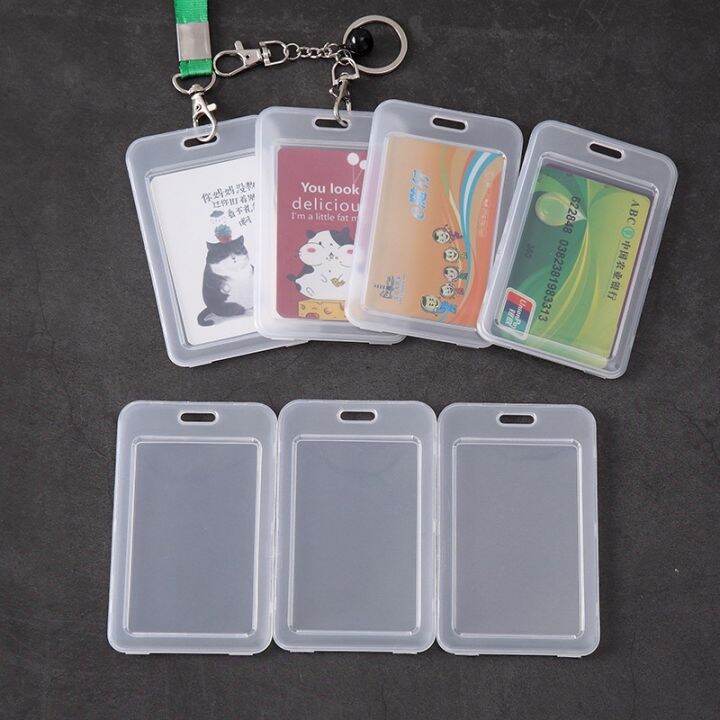 3 Pcs Clear PVC ID Card Cover Plastic Bus Card Holder Case To Protect