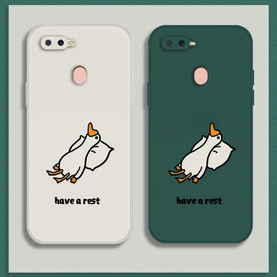 เคสoppo a12 สวยๆถุกๆ Case เคสการ์ตูนน่ารักเป็ดเคสซิลิโคนเหลว Flocking ฝาครอบโทรศัพท์ป้องกัน เคสโทรศัพท์