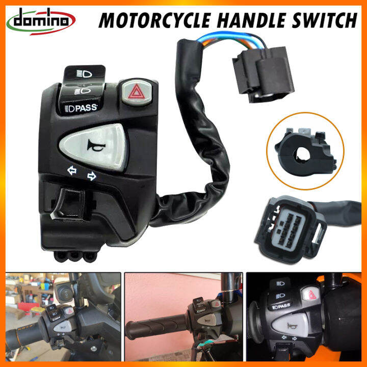 E&M Domino Handle Switch For Honda Click V2/V3 with Pssing Light Hazard