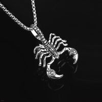 1PC Korean Version Of Jewelry European And American Vintage Men 39;s Necklace Scorpion King Clavicle Chain Female Short Pendant