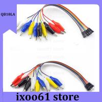 ixoo61 store 20cm 1pair Double-ended Eclectic Alligator Clip Male Female Jump Wire 10pin Crocodile Clip Test Wire Connection DIY