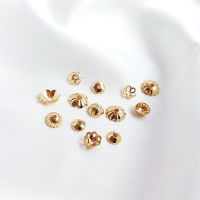 20PCS 14K Gold Color  Plated Brass Petals Beads Caps High Quality Diy Jewelry Findings Accessories wholesale Beads