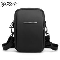 YoReAi Men Small Square Crossbody Bags Mini Oxford Waterproof Fashion Casual Waist Pack Diagonal Credentials Mobile Phone Bag