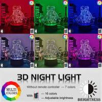 อะนิเมะดาบศิลปะออนไลน์รูป3d Led Night Light สำหรับตกแต่งห้องนอน Nightlight วันเกิดของขวัญตารางโคมไฟห้องมังงะ SAO