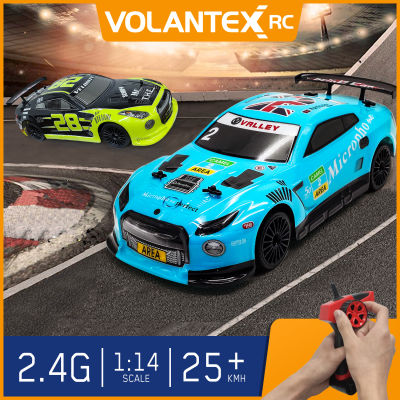 Volantex รถดริฟต์ด้วยเครื่องบังคับวิทยุ2.4Ghz ขนาด1:14 RC รถแข่งกีฬาพร้อม2ชิ้น7.4V 1200MAh แบตเตอรี่ Lilon ไฟ LED สีสันสดใส