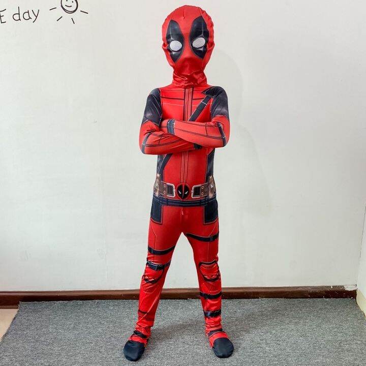 เครื่องแต่งกาย-ชุดคอสเพลย์-ซุปเปอร์ฮีโร่-marvel-deadpool-spider-man-one-piece-สําหรับเด็ก-และผู้ใหญ่