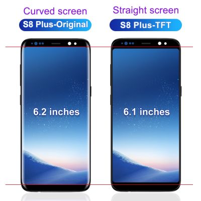 TFT สำหรับ Samsung Galaxy S8 G950จอแสดงผล LCD แบบสัมผัสหน้าจอ G950F พร้อมกรอบสำหรับ S8บวก G955แผงหน้าจอทัชสกรีน G955F