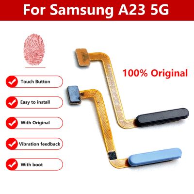 ต้นฉบับสําหรับ Samsung Galaxy A23 5G A236B ปุ่มโฮมลายนิ้วมือ Touch ID เซนเซอร์ Flex Cable Ribbon อะไหล่ริบบิ้น
