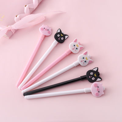 36 pcslot Moon Cat Pig Gel Pen Cute 0.5mm black ink Neutral Pen school writing Supplies Promotional Gift