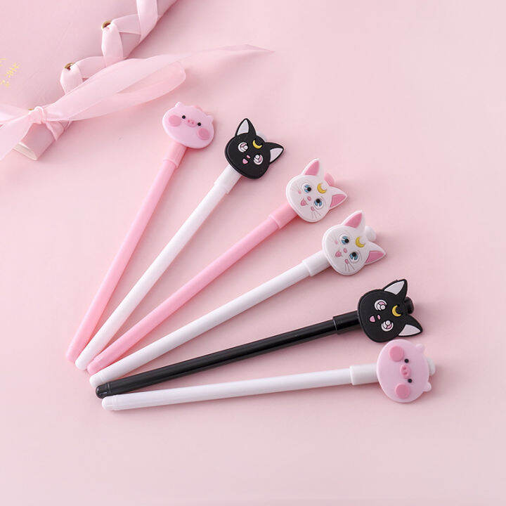 36-pcslot-moon-cat-pig-gel-pen-cute-0-5mm-black-ink-neutral-pen-school-writing-supplies-promotional-gift