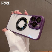 HOCE เคสชาร์จไร้สายโปร่งใสแฟชั่นสำหรับ iPhone 12 13 14 Pro Max ฟิล์มเลนส์ฝาหลัง