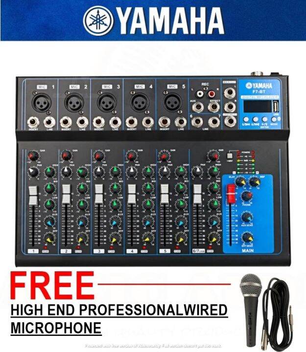 Yamaha Mixer F7 professional Bluetooth mixer 7-channel USB with reverb ...