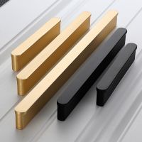 【hot】❏✹  1pc minimalist golden black drawer handle cabinet door wardrobe shoe light luxury