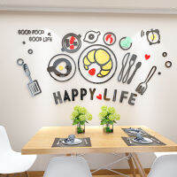 Creative Kitchen Wall Decoration Stickers Tableware Acrylic 3D Wall Stickers