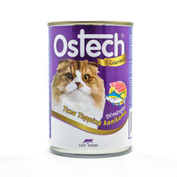 กระป๋องใหญ่-400-กรัม-อาหารกระป๋องแมว-กัวเม่-ออสเทค-ostech-400-g