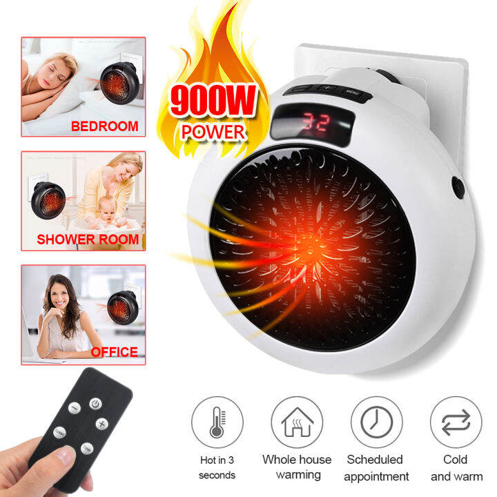 Mini Portable Electric Heater 900W Desktop Heating Warm Air Fan Home