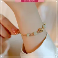 COCOJEWELRY Korean Fashion Pearl Ball Bracelet Female Clear Retro Ins Niche Design Natural Hetian Jade Cold Wind Accessories