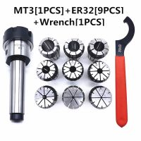 ER32 Spring Clamps 9PCS MT3 ER32 + 1PCS ER32 Wrench + 1PCS Collet Chuck Morse Holder Cone สําหรับ CNC Milling Lathe เครื่องมือ