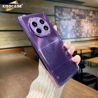 KISSCASE เคสโทรศัพท์โปร่งใสสีชมพูดาวบางเฉียบหรูหราสำหรับ Huawei Mate 30 40 50 Pro เคสพีซีแบบหนาฝาครอบกันกระแทกสำหรับ Huawei P40 P50เคสฝาหลังโทรศัพท์