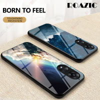 ROAZIC เคสกันกระแทกสำหรับ OPPO A38 4G ขอบซิลิโคนอ่อนนุ่มนิรภัยหลากสีเคสกระจกดาวหรูหราบางเฉียบ