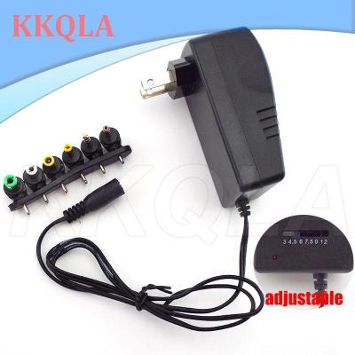 QKKQLA Universal Adjustable AC DC Power Adapter Charger connector Supply with plug 30W 3V 4.5V 5V 6V 7.5V 9V 12V 2A 2.1A