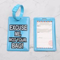 【DT】 hot  New "Excause me not your bag" PU Leather Luggage Tag Women Portable Label Suitcase ID Address Holder Baggage Boarding